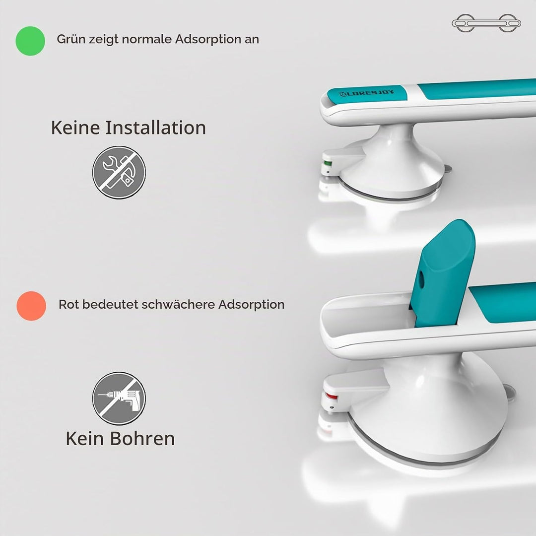 Haltegriff Dusche Ohne Bohren, Haltegriffe für Senioren, Haltegriff mit Saugnapf, Haltegriffe für Ba