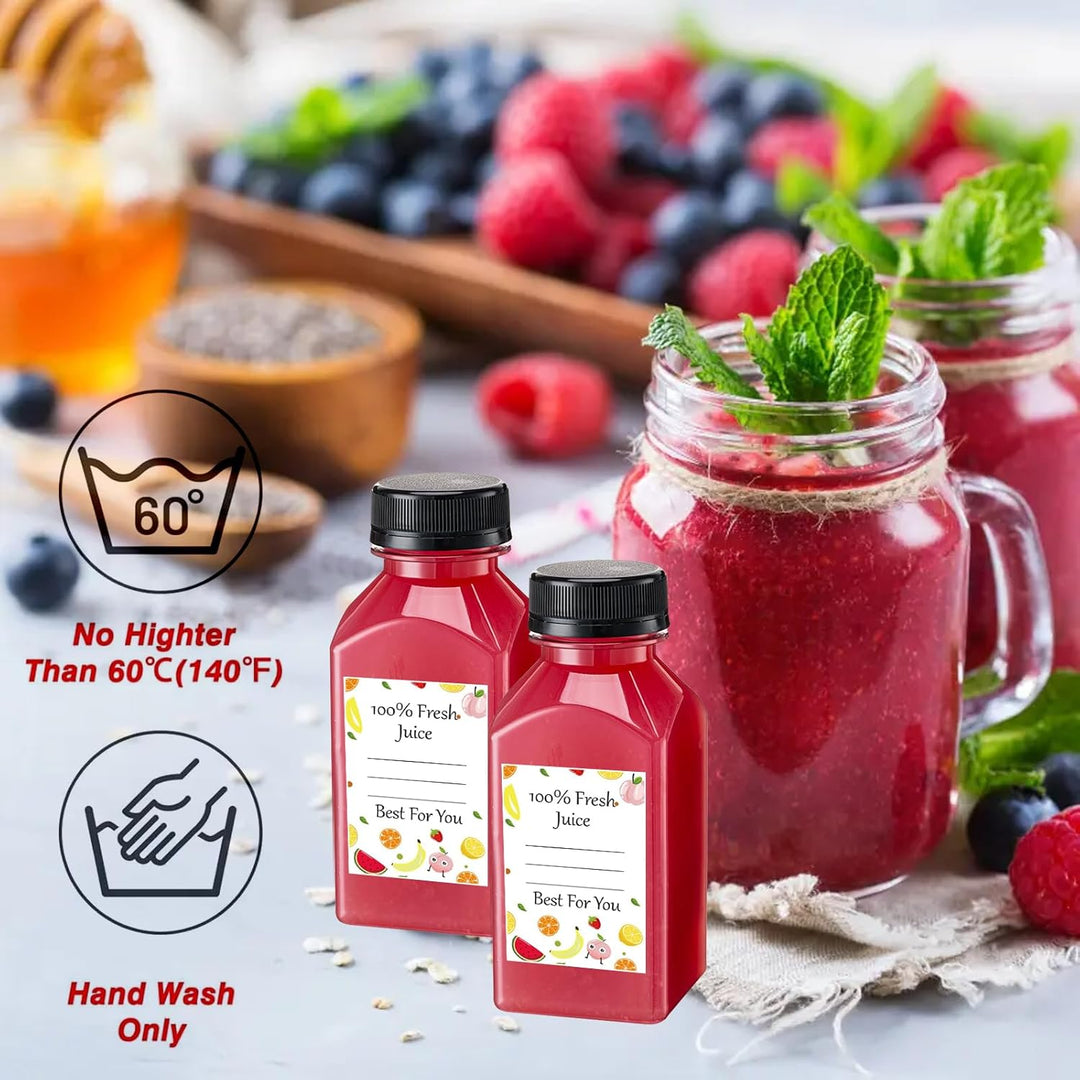 24 Stück 150ml Kunststoff Saftflaschen zum Befüllen, Leere Flaschen Wiederverwendbare Kleine Flasche