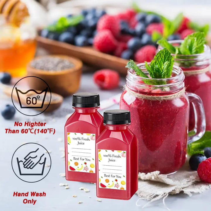 24 Stück 150ml Kunststoff Saftflaschen zum Befüllen, Leere Flaschen Wiederverwendbare Kleine Flasche