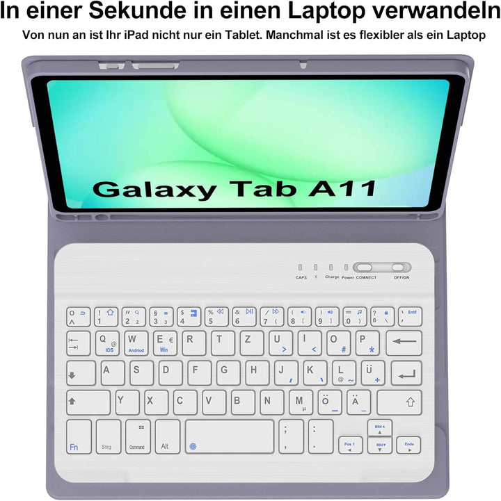 Tastatur für Samsung Galaxy Tab A11 8.7 Zoll 2025/A9 2023, Hülle mit Tastatur für Samsung Tab A11 Ma