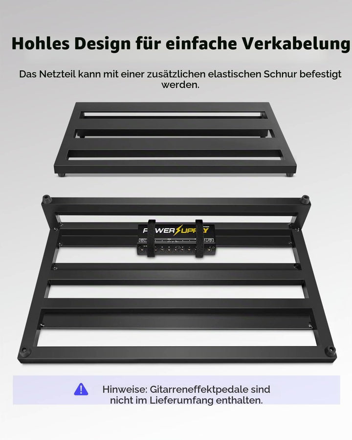 Donner Gitarre Pedal Board Case Aluminium Pedalboard mit Tasche, Gitarren Effektboard, 500 * 290 * 1