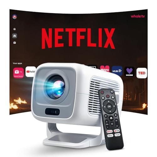[Compatible with Netflix] Smart Beamer Native 1080P FHD 4K Unterstützung Projektor 1200 ANSI Google