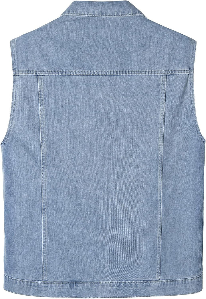 Btmpmcs Herren Ärmellose Denim Weste Classics Fashion Jeans-Weste Outdoor Freizeit Jacke Bikerweste
