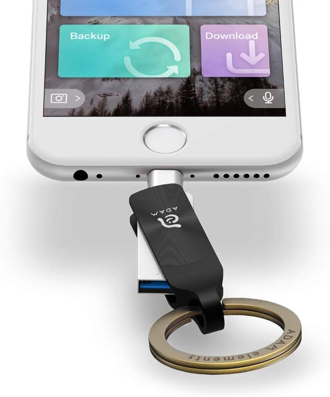 ADAM ADRAD64GKLDPRX Elements iKlips Duo+ 64GB USB-Speicherstick 3.1 auf Lightning für Apple iPhone/i