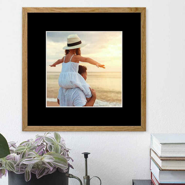 PHOTOLINI Passepartout 50x50 aussen für 30x30 innen, 5X säurefrei 1,5 mm Passepartout Karton Schwarz