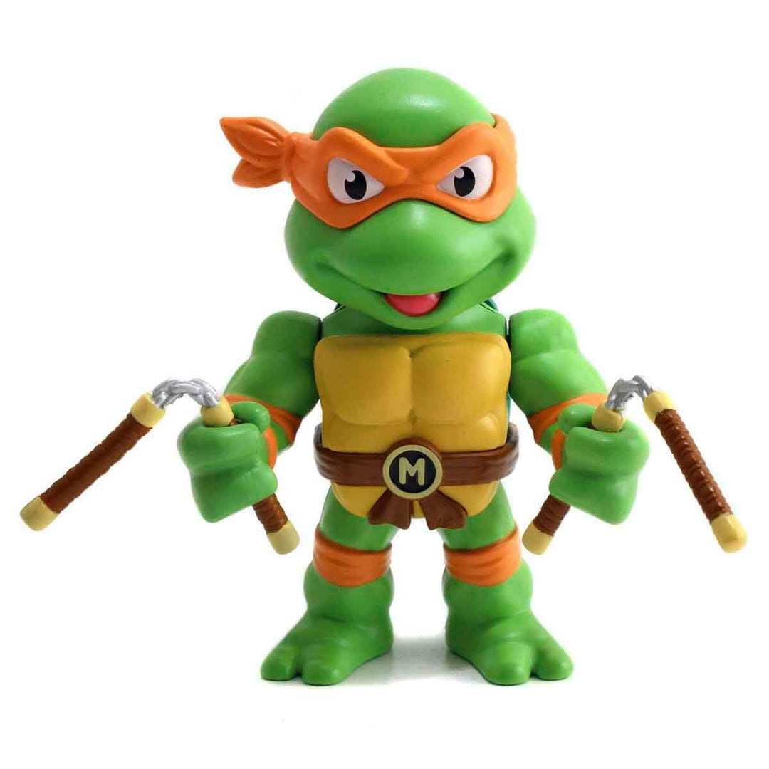 Jada Toys 253283002 Turtles Michelangelo Figur aus Die cast, 10 cm, Sammelfigur, Druckguss, grün/ora