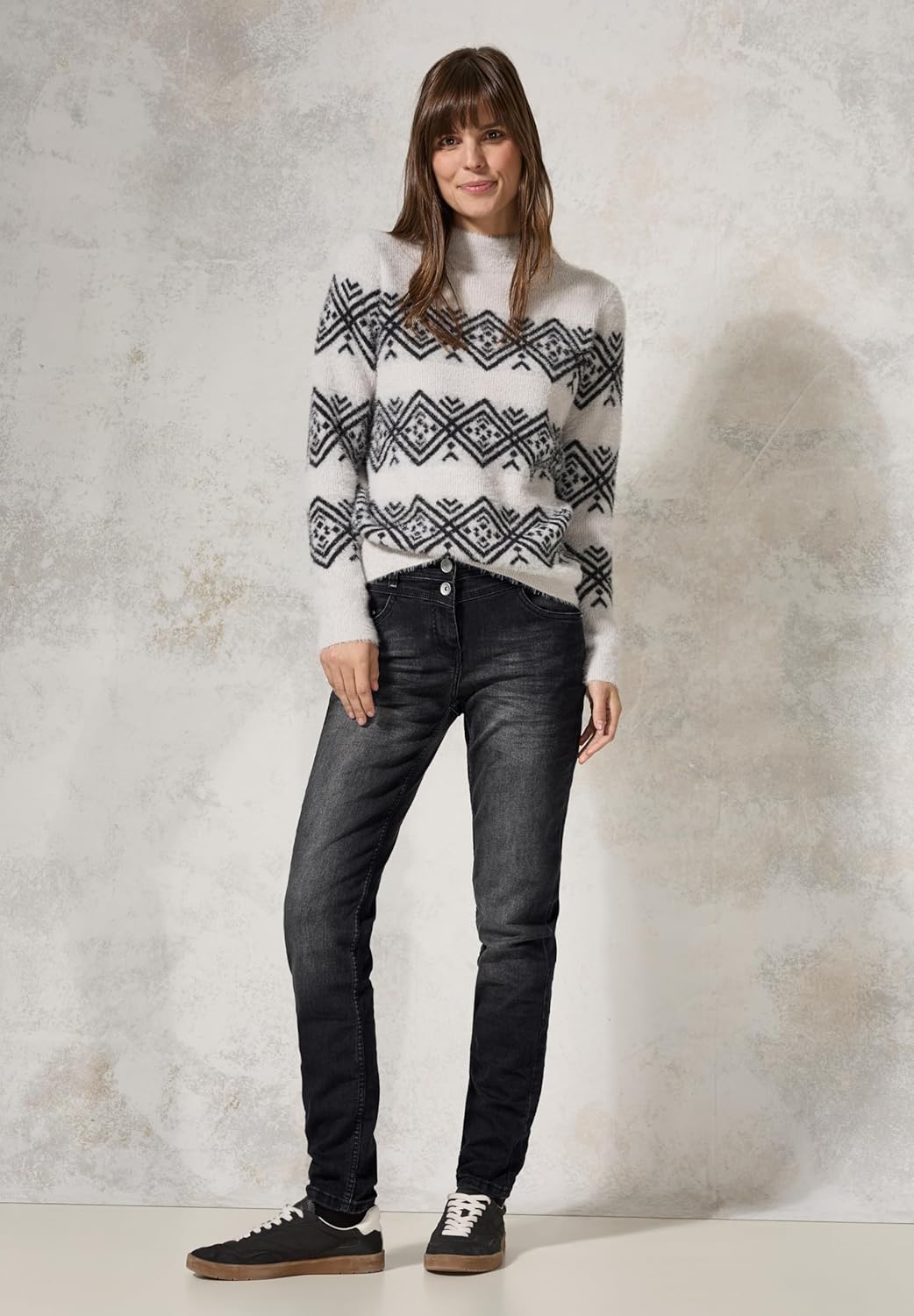 Cecil Damen Slim Fit Jeans 26W / 30L Dark Grey Washed, 26W / 30L Dark Grey Washed