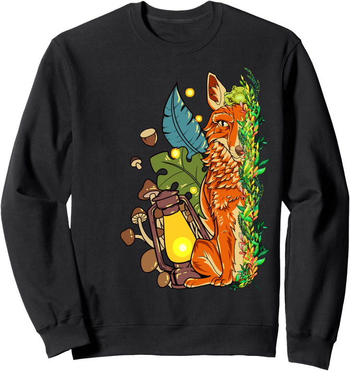 Fuchs und Frosch mit Pilzen im Wald - Goblincore Sweatshirt