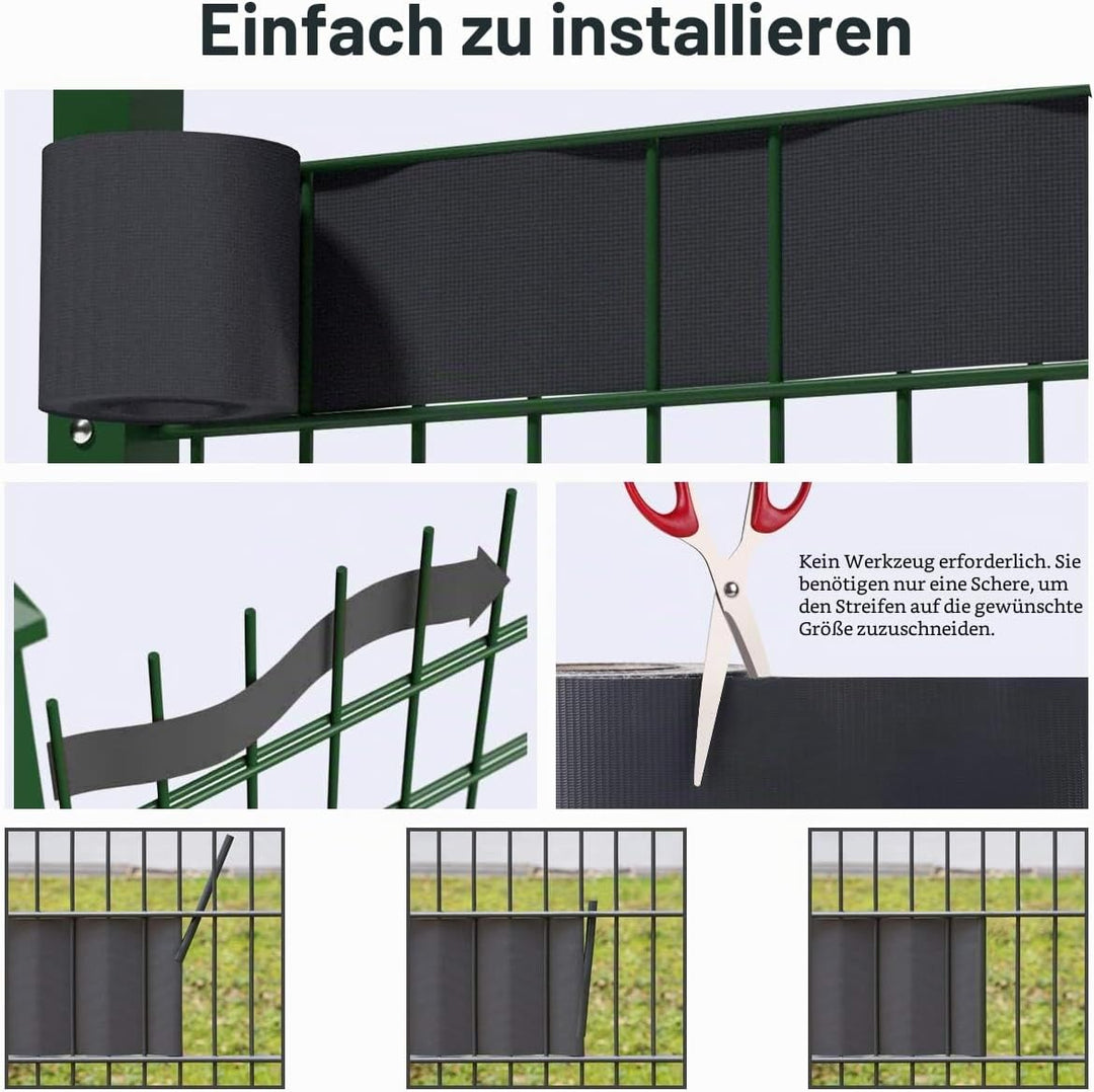 Sekey Sichtschutzstreifen für doppelstabmatten Blickdicht- Doppelstabmattenzaun Sichtschutz - 26 Bef