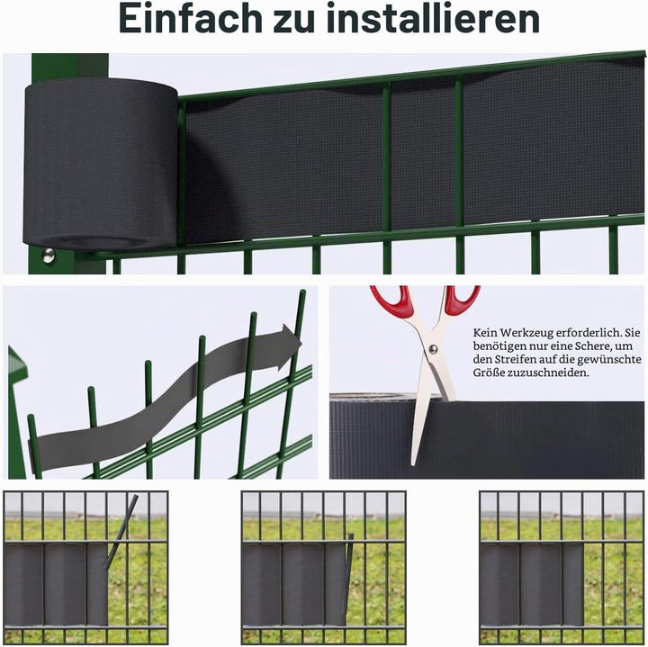 Sekey Sichtschutzstreifen für doppelstabmatten Blickdicht- Doppelstabmattenzaun Sichtschutz - 26 Bef