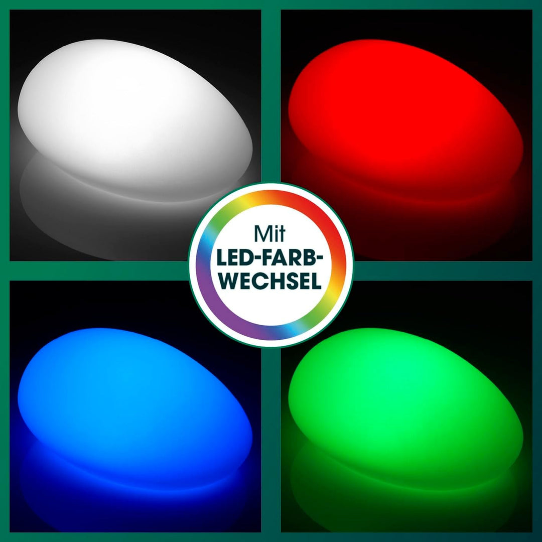 EASYmaxx Solar-Deko-Stein mit Farbwechsel | Moderne Aussen-Gartenleuchte mit Fernbedienung | Solar-K