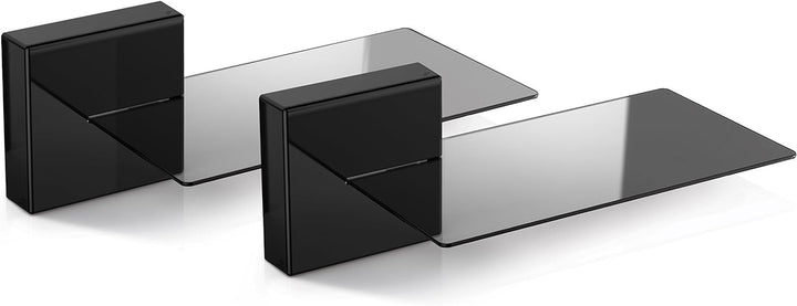 Meliconi Ghost Cube Soundbar Schwarz, Kabelabdeckung mit Glasablage für Soundbar Schwarz Einzeln, Sc