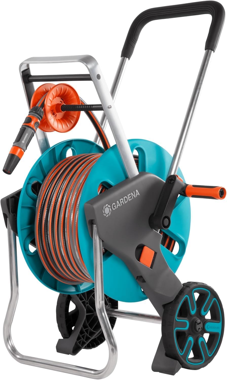 Gardena Schlauchwagen CleverRoll M Easy Set, Gartenschlauchwagen mit 60m Kapazität inkl. 20m Schlauc