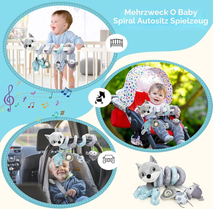 Kinderwagen Spielzeug, Baby Activity Spirale Spielzeug mit Musik, Hängendes Spiral Plüsch Spielzeug