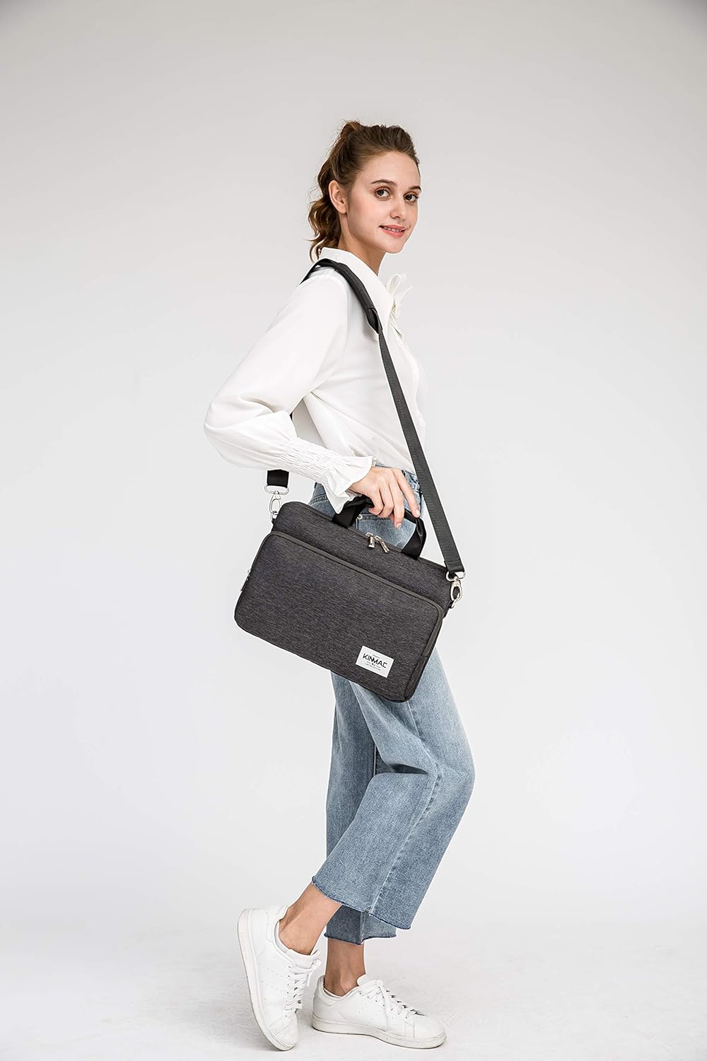 Kinmac 360 Degree Laptop Messenger Shoulder Bag 11 inch-13.5 inch Schwarz, 11 inch-13.5 inch Schwarz