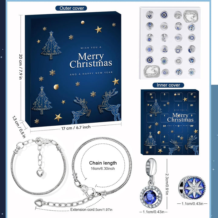 Adventskalender Mädchen Schmuck 2025, Weihnachtskalender Schmuck Geschenk für Kinder Teenager Frauen