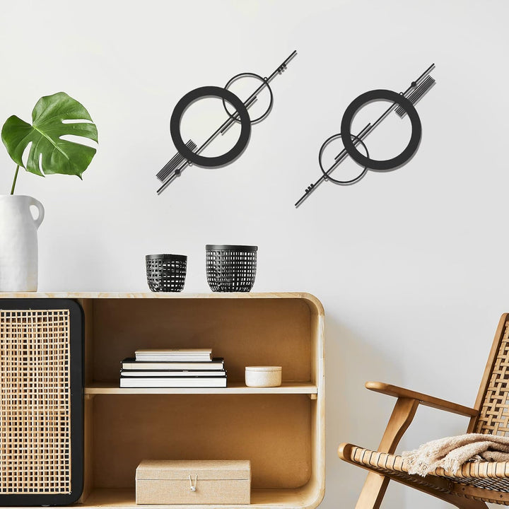 Peryiter Kleine abstrakte Wandkunst, Metall, 40 cm, minimalistische Wanddekoration, einzeilig, Kunst