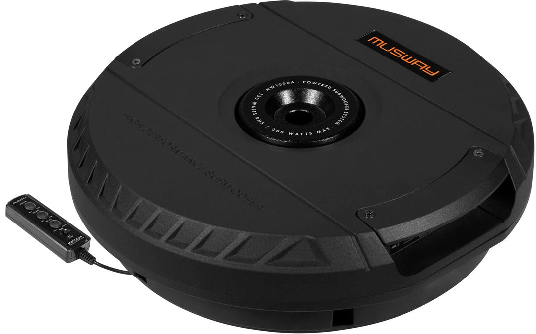 Musway MW1000A - 28 cm (11') Aktiv-Reserverad Subwoofer auch für Notrad | 300 Watt mit Fernbedienung