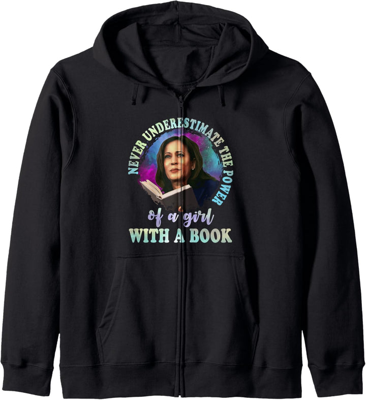 Never Underestimate The Power Of A Girl With A Book Kapuzenjacke
