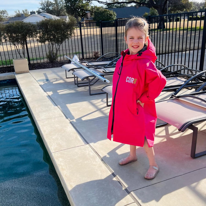 COR Surf Schwimm-Parka, schwere, warme Surfjacke für Herren, Damen, grosse Kinder, wasserabweisendes