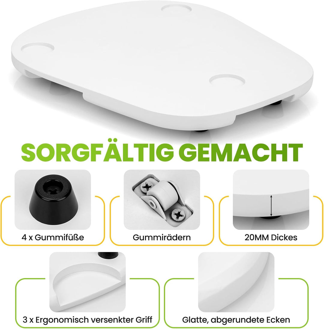 Bambus Gleitbrett für Thermomix TM6 TM5 | Natürliches Bambusmaterial | Mit Rollen für müheloses Vers