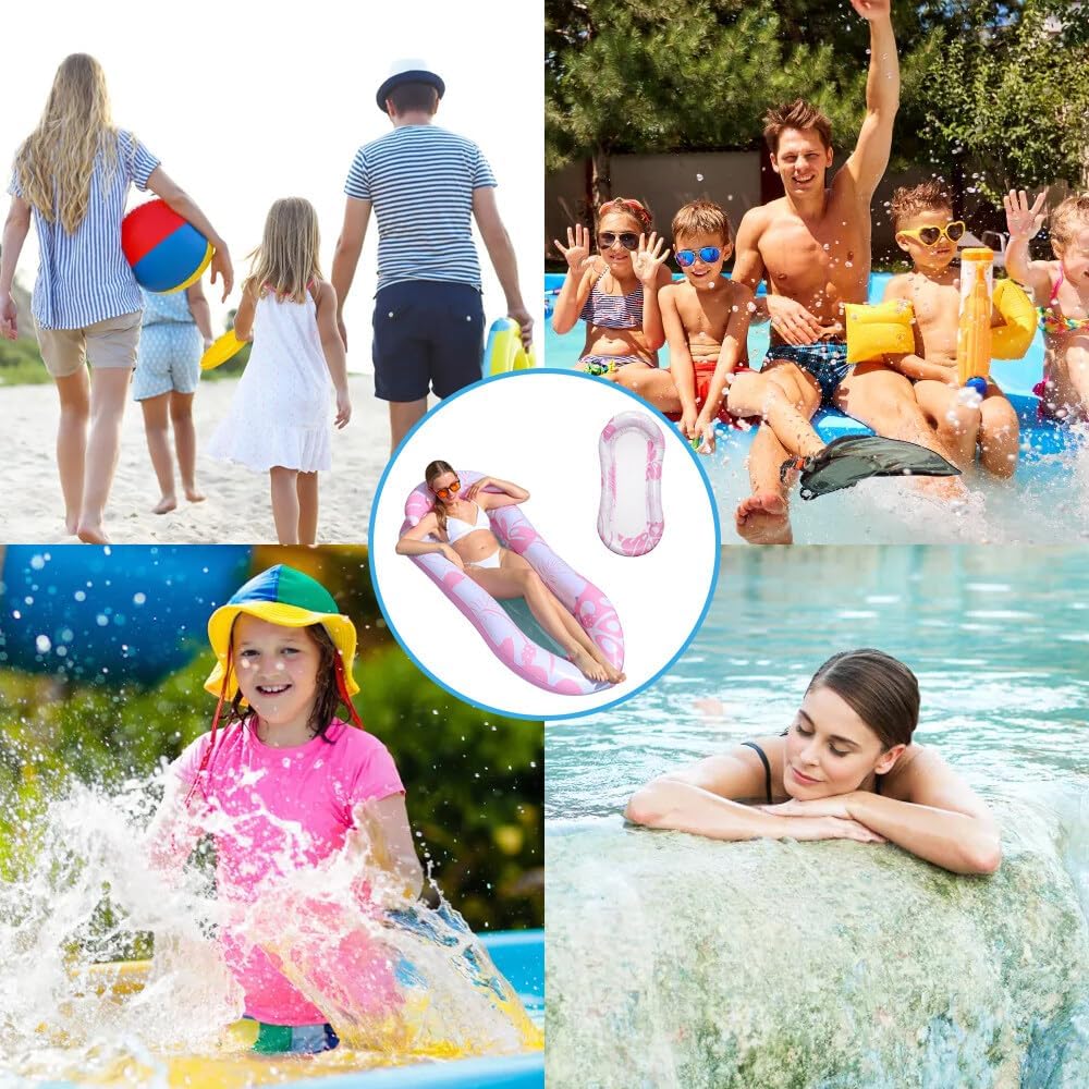 Jadin Wasserhängematte, Luftmatratze Wasser, Relax Schwimmbad Liege mit Kopfstütze, Wasser schwimmen