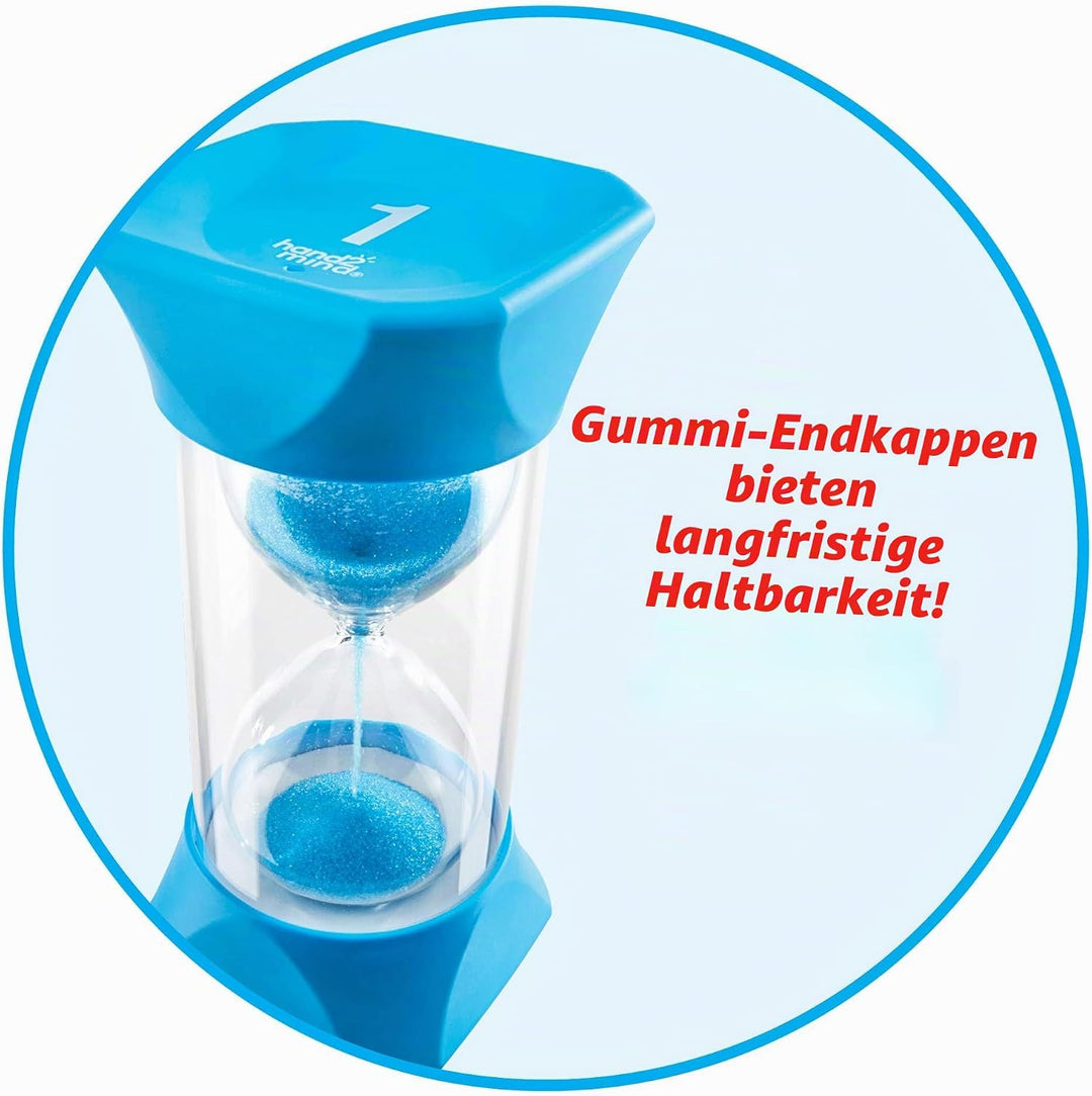 Learning Resources Jumbo-Sanduhr, 1-Minute-Sanduhr mit gummierten weichen Endkappen, für ruhige Paus