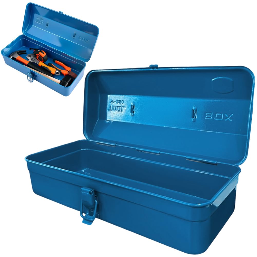 Mehrzweck-Werkzeugkiste mit Schlossschnalle leer Gross Werkzeugbox 37×16×12cm Robust Langlebig Metal