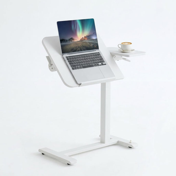 MUSSO AnyDesk-D5 Mobiler Steh-Sitz-Schreibtisch, höhenverstellbar 68-108cm, Laptoptisch mit Gasdruck