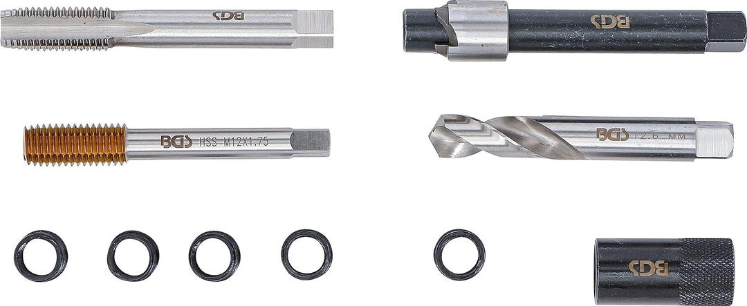 BGS 74243 | Reparatursatz für Öl-Ablass-Gewinde | für Aluminium-Ölwannen | M12 x 1,75 mm