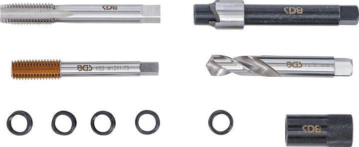 BGS 74243 | Reparatursatz für Öl-Ablass-Gewinde | für Aluminium-Ölwannen | M12 x 1,75 mm