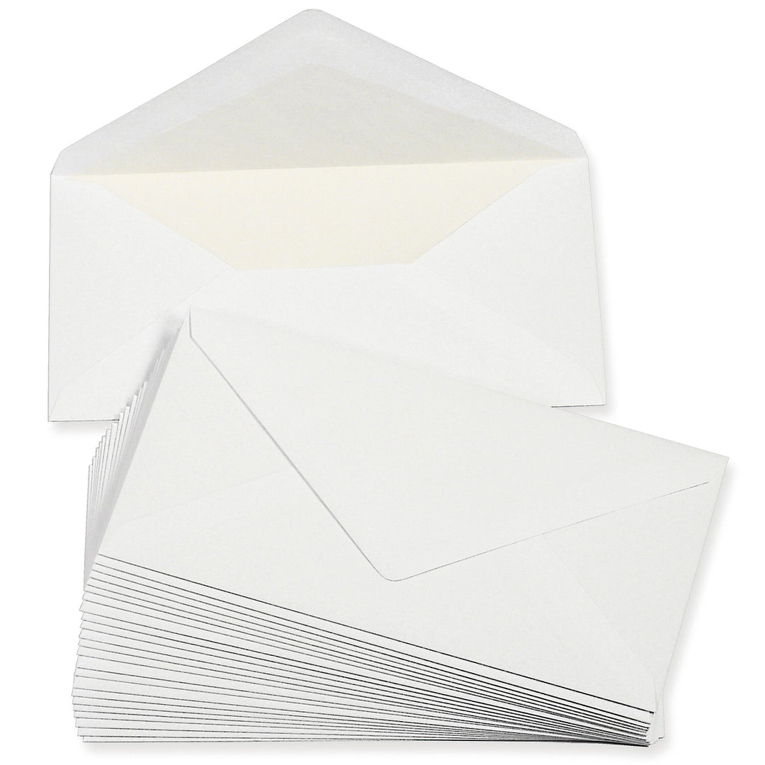 PREMIUM Briefumschläge DIN lang weiss, gefüttert 100 g/qm, 250 Stück, weiss mit Innenfutter/Seidenfu