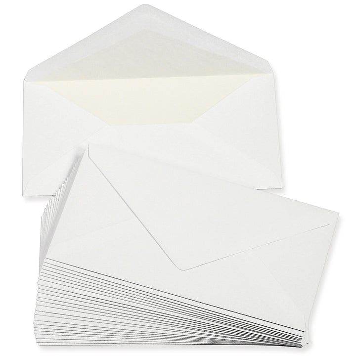 PREMIUM Briefumschläge DIN lang weiss, gefüttert 100 g/qm, 250 Stück, weiss mit Innenfutter/Seidenfu