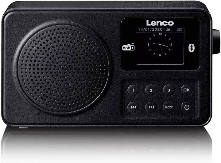 Lenco PDR-033BK DAB+ Radio tragbar – Bluetooth 5.3, FM, Akku, Farbdisplay, Wecker, Einschlaftimer, 3