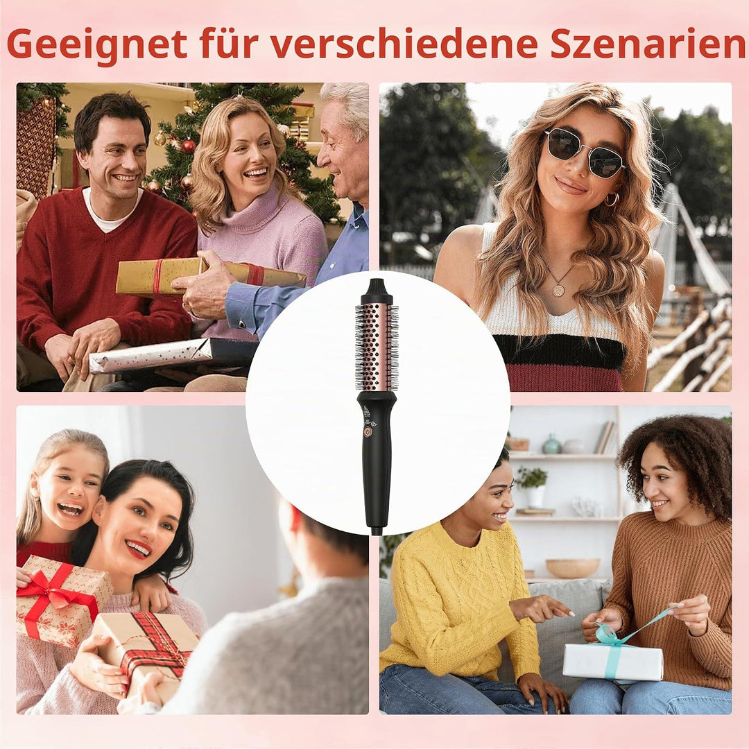 UKLISS Thermobürste 32mm, Thermal Brush LCD-Anzeige [160-200℃], Pro Ionische Thermo Rundbürste, Hot