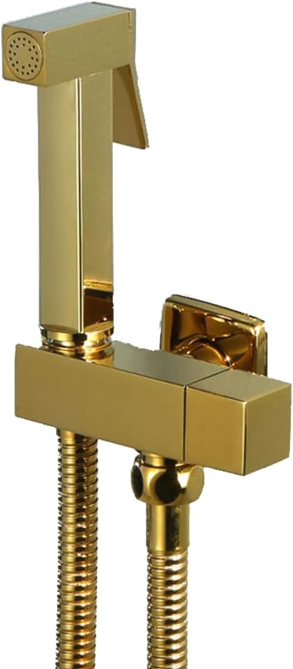 Handheld Toilette Bidet Sprüher, Gold All Copper Square Bidet Wasserhahn, Hygienische Dusche WC für