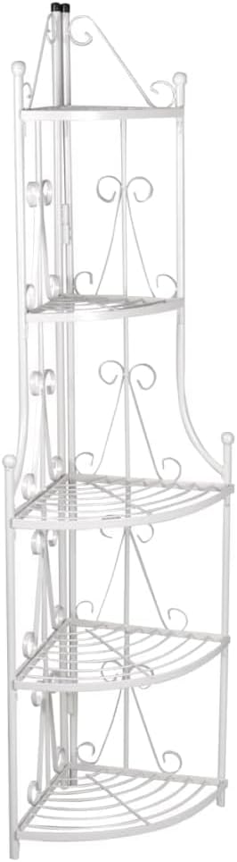 vidaXL Pflanzentreppe Blumenregal Standregal Eckregal Blumentreppe Stahl weiss, Weiss