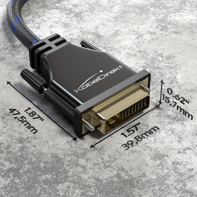 KabelDirekt – Dual Link DVI Kabel – mit Ferritkern, Braiding und Vollmetall-Stecker – 3 m (digitales