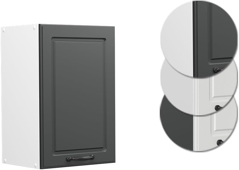 Vicco Hängeschrank R-Line, Anthrazit Landhaus/Weiss, 40 cm Anthrazit Landhaus Hängeschrank 40 cm, An