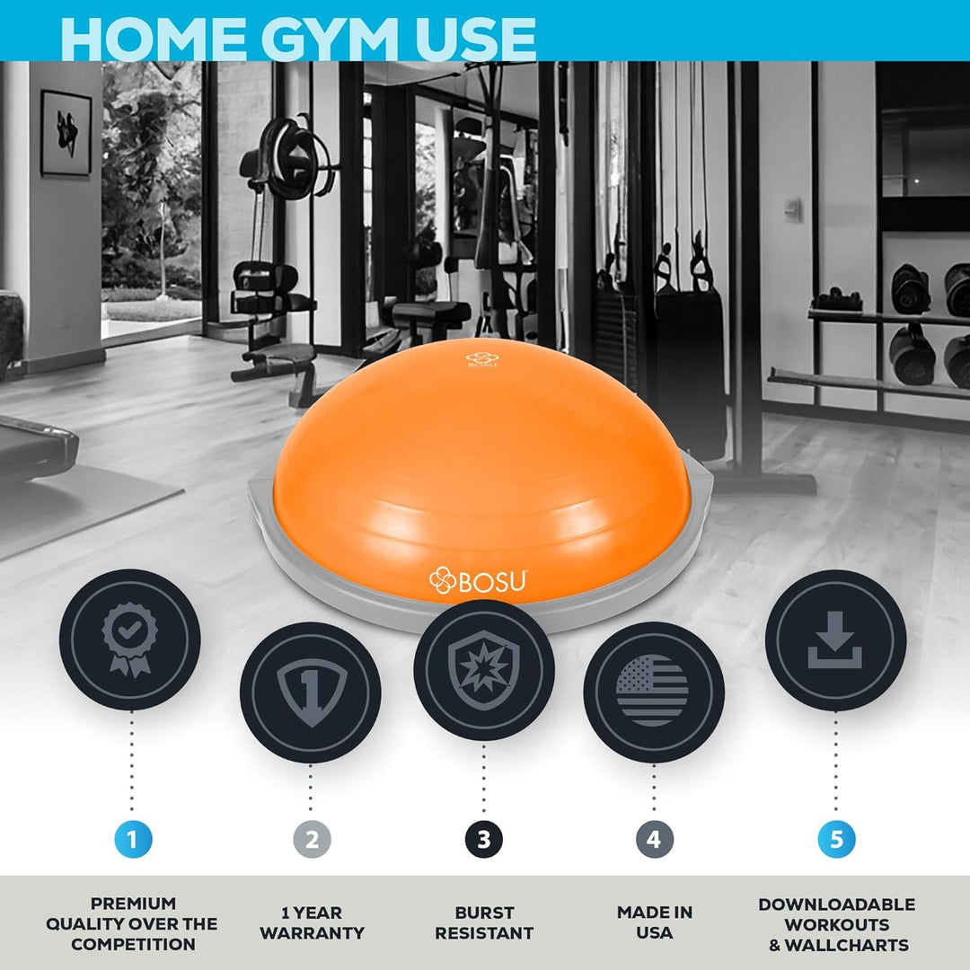 Bosu, Home Gym Equipment, The Original Balance Trainer, 66 cm Durchmesser Orange/Grau, Orange/Grau
