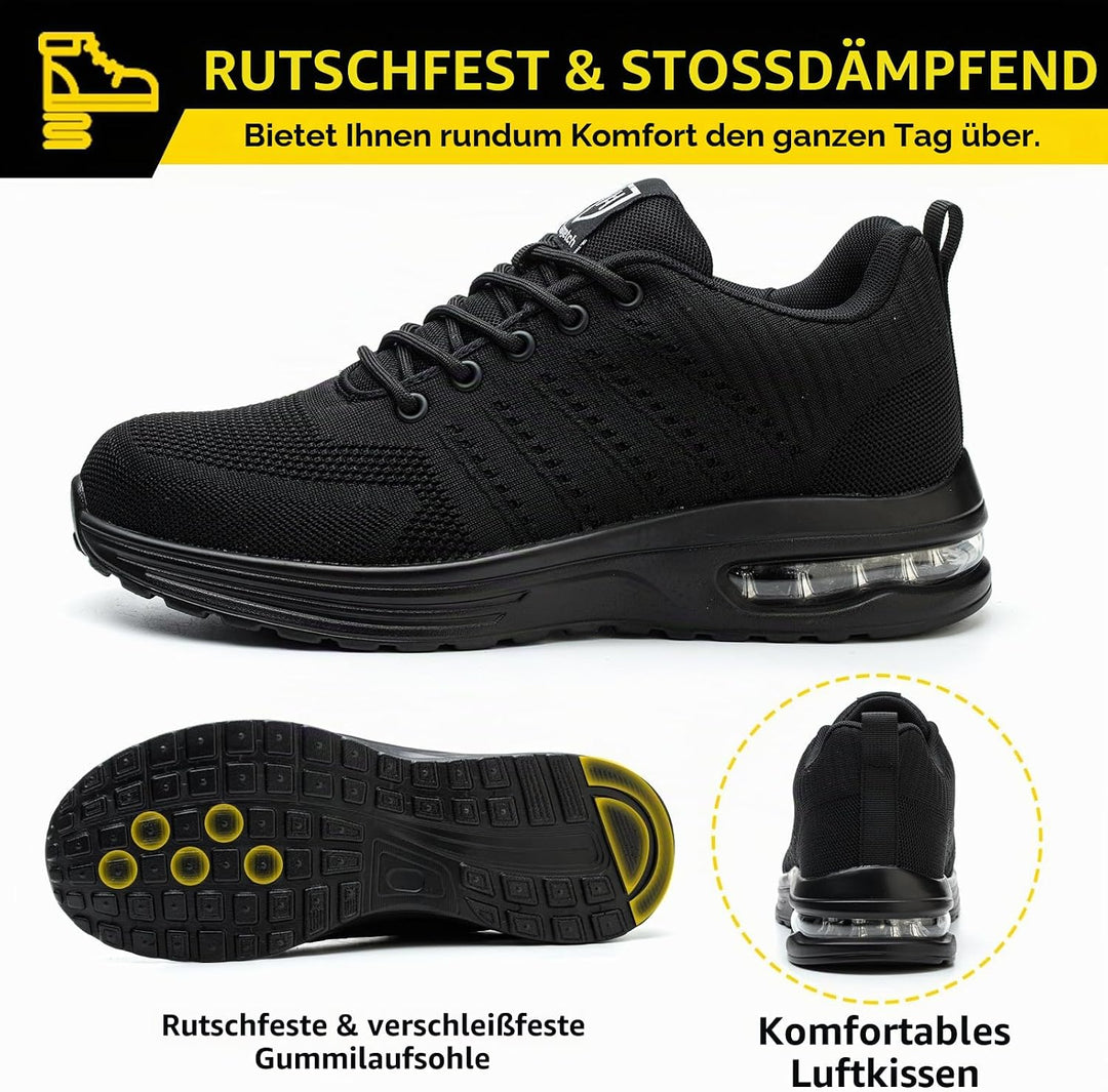Baofular Arbeitsschuhe Herren Sicherheitsschuhe Damen Leicht Sportlich Stahlkappenschuhe rutschfest