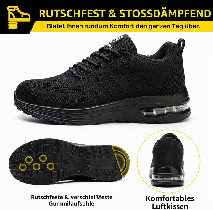 Baofular Arbeitsschuhe Herren Sicherheitsschuhe Damen Leicht Sportlich Stahlkappenschuhe rutschfest