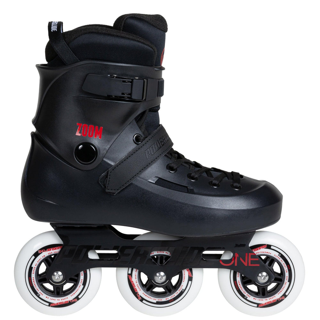 Powerslide Inline Skates Zoom Black 100, Unisex für Herren und Damen in Schwarz, 100mm/85A Rollen, A