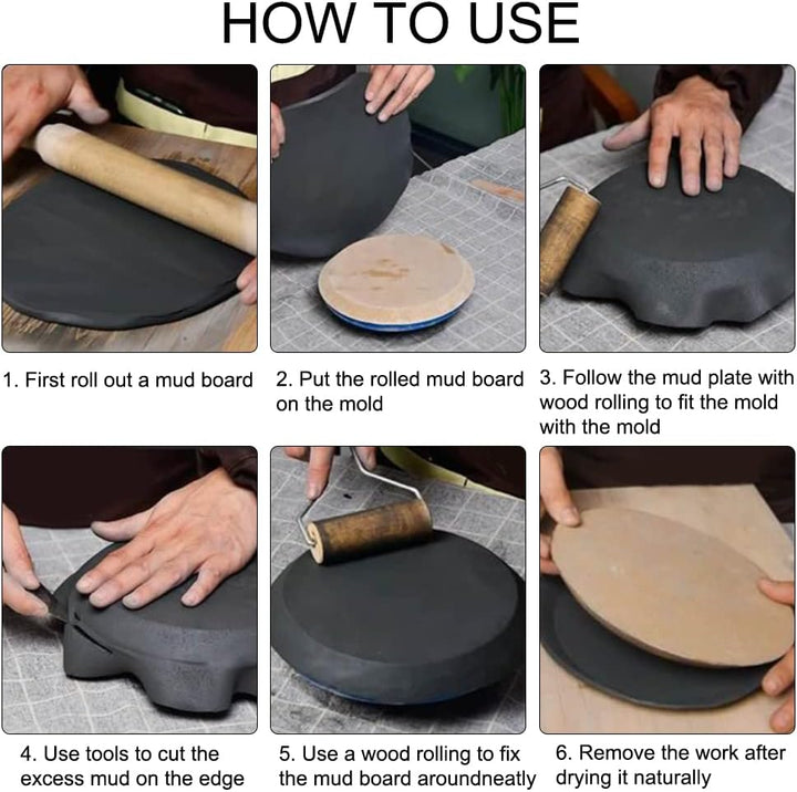 BENECREAT Pottery Tools Formform Für Keramikplatten, Runde Konzentrische Geometrische Figurenschiene