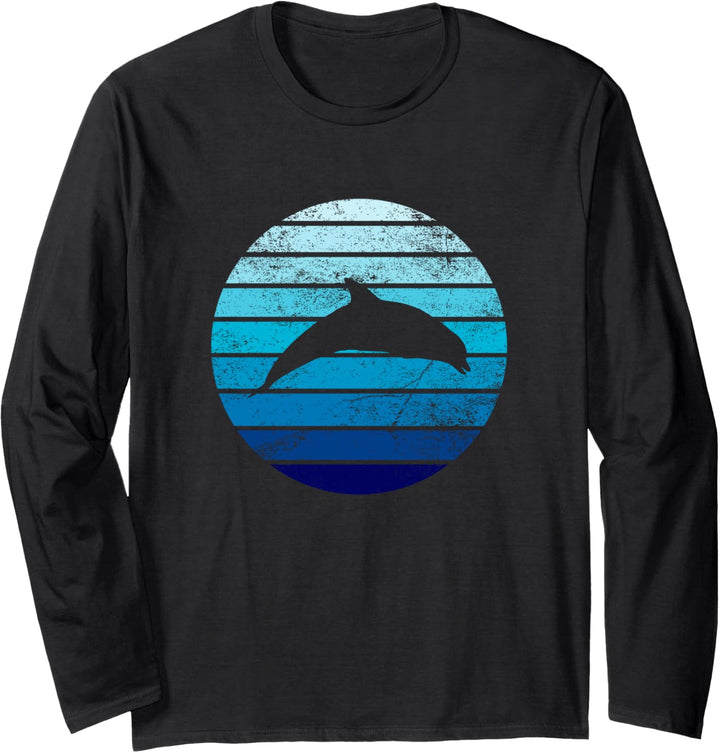 Delfin Vintage Retro Throwback Urlaub Tier Strand Ozean Langarmshirt