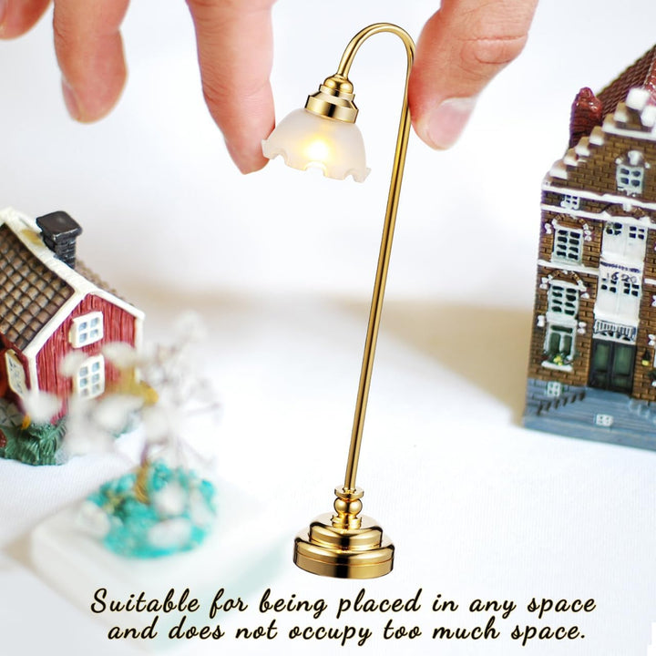 OSALADI Mini-Puppenhauslampe 2 Stück Batteriebetriebene Miniatur Tischlampen Mit Blumenschirm Für Pu