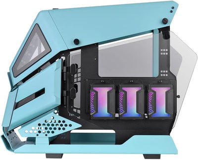 Thermaltake AH T200 Türkis Hubschrauber Stil Open Frame gehärtetes Glas Swing Dorr USB 3.1 (Gen.2) T