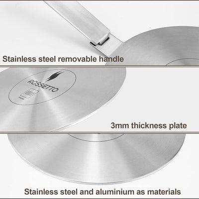 ROSSETTO Induktion Adapterplatte Induktionsadapterplatte mit abnehmbarem Edelstahlgriff Adapter für