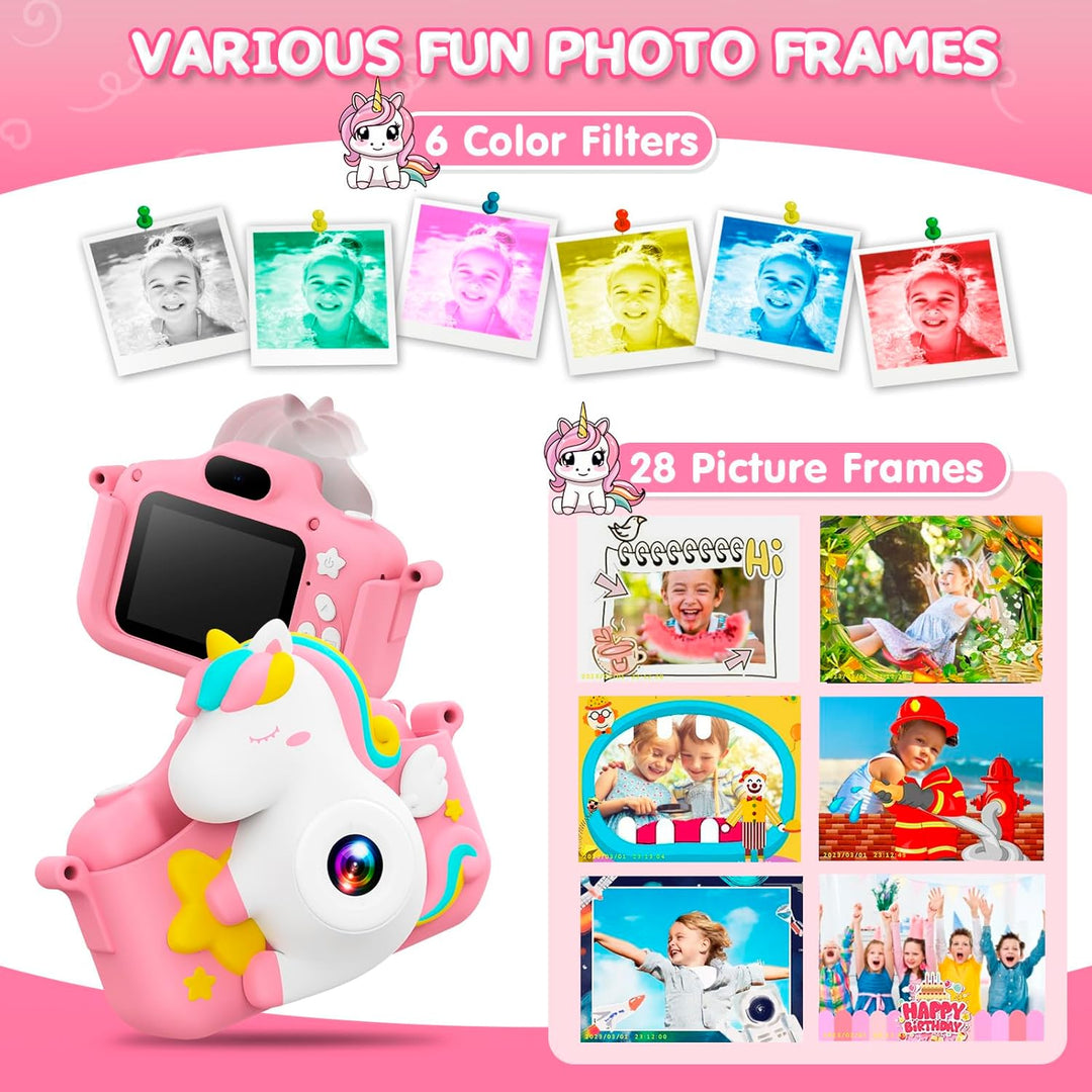Kinderkamera, CAMCLID Kinder Kamera 1080P 2.0”-Bildschirm Digitalkamera Kinder mit 32GB SD-Karte, We