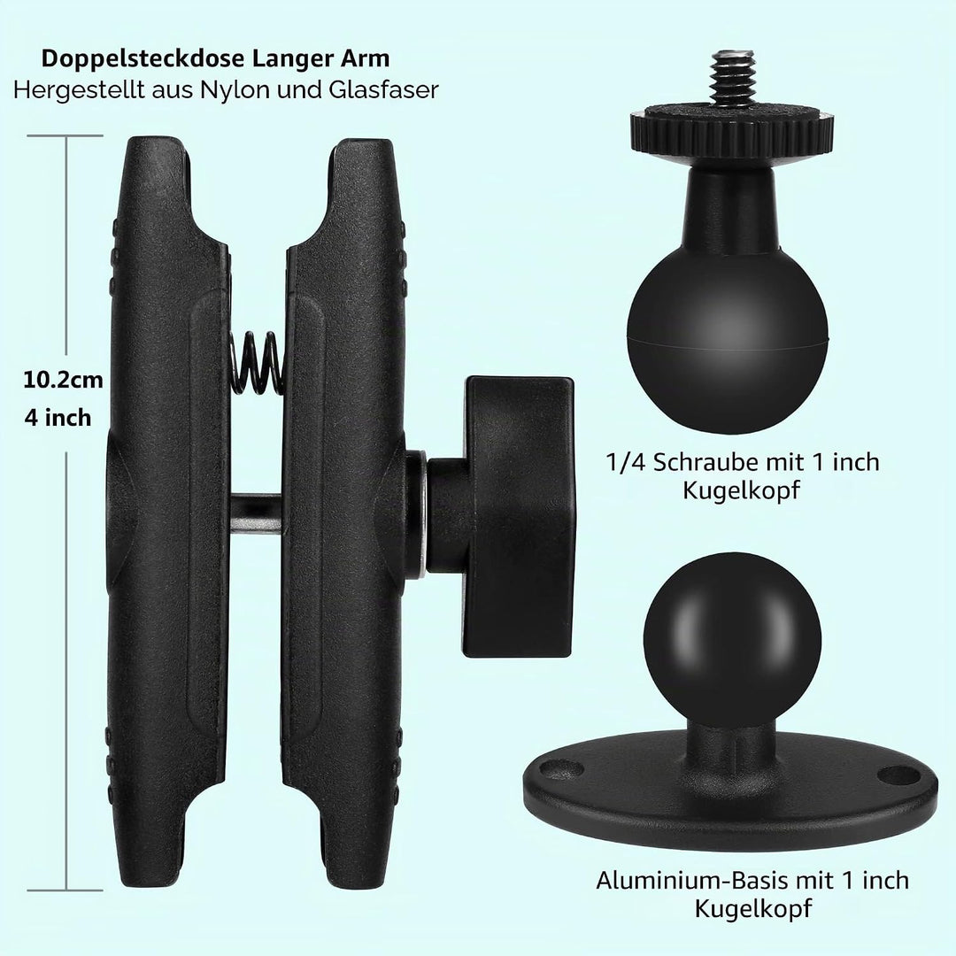 Peastrex Handy-Wandhalterung mit Kugelkopf, Langer Arm, Bohrsockel, 360 Grad, für 3,5 bis 7 Zoll Han